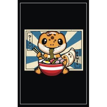 Imagem de Leopard Gecko Journal -Leopard Gecko gifts: A Leopard Gecko eating ramen with more geckos inside! A cute leopard gecko design makes a great gift for ... gecko birthday gift. Gecko themed gift