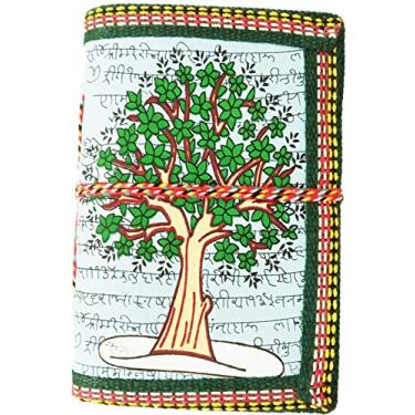 Imagem de Purpledip Diário de papel feito à mão "árvore da vida": caderno diário de bolso pequeno (12131A)