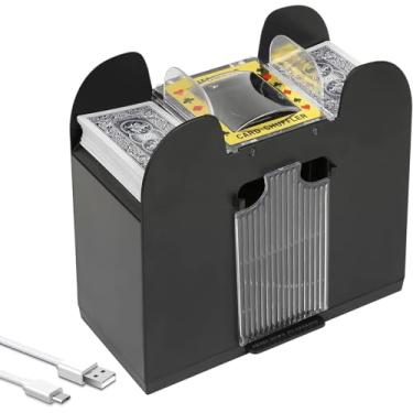 Imagem de Ni-SHEN Embaralhador de cartas automático de 6 baralhos usb/embaralhador elétrico operado por bateria para festa familiar pôquer/blackjack/uno
