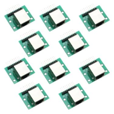 Imagem de Adaptador de porta de rede RJ45 de 10 peças, kit de placa breakout de 8 pinos com placa PCB e conectores de pino, para Ethernet DMX-512 RS-485 RS-422 RS-232