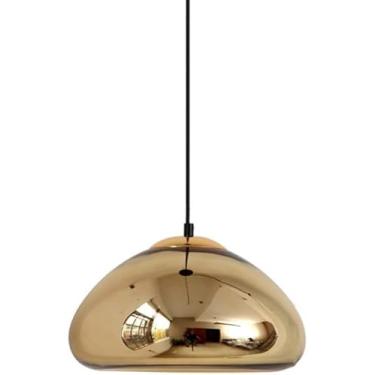 Imagem de Luzes pendentes de vidro galvanizado estilo moderno e minimalista, cabeça única, lustre de tambor redondo, lâmpada suspensa de teto, restaurante, balcão de bar, luminária de ilha itchen, bro