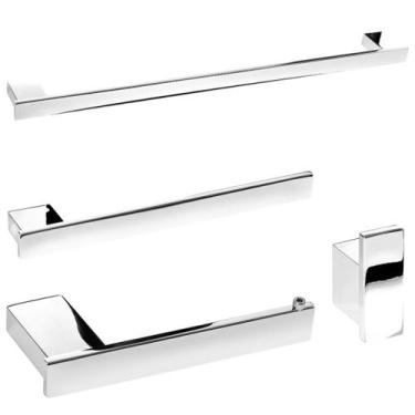 Imagem de Kit De Acessórios Para Banheiro Cromado Master 4 Peças - Cromoshop
