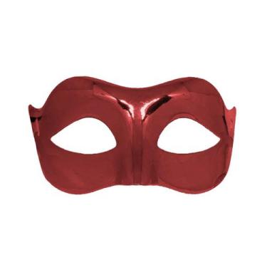 Imagem de Máscara de Carnaval Veneziana Metalizada - Extra Festas, Vermelho