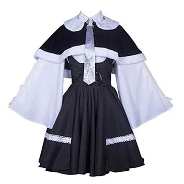 Imagem de Yosuga no Sora Sky of Connection Cosplay Kasugano Sora Cosplay Fantasia de inverno Conjunto completo de fantasia de Halloween + peruca, Preto, Small