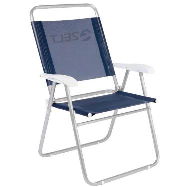 Imagem de Cadeira de Praia e Piscina em Alumínio Master Plus até 120 Kg Azul ZELT