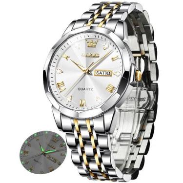 Imagem de Relógio OLEVS Big Face Unissex - Design de Diamante e Aço