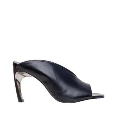 Imagem de Tamanco Carrano Open Mule Salto Fino Fang Couro Preto-Feminino