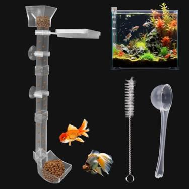 Imagem de Conjunto de tubo e prato de alimentação de camarão, kit de tubo de alimentador de peixes de aquário, alimentador de camarão transparente com escova de limpeza de anel de alimentação para aquário de