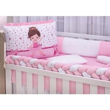 Imagem de Kit De Berço Americano e Nacional Sublimado com Trança e Mosquiteiro M