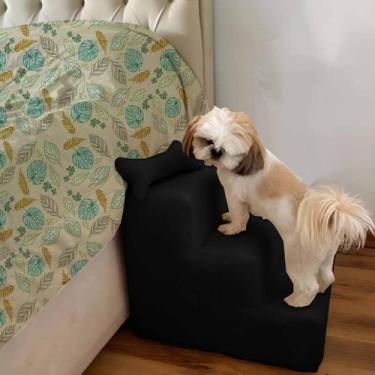 Imagem de Escada Pet Para Cães e Gatos Teddy 3 Degraus  - B Home Decor , Preto