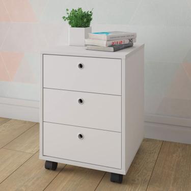 Imagem de Gaveteiro Com 3 Gavetas e Rodinhas Artany New Cor Branco