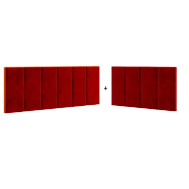 Imagem de Cabeceira em L para Cama Box Solteiro Proteção Lateral Estofada - Vermelho Suede