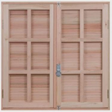 Imagem de Janela de Madeira Veneziana 100x100cm Com Caixilho 12cm ewk 150 Rondosul