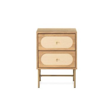 Imagem de Mesa de Cabeceira Maya 2 Gavetas 43 cm x 40 cm  - Casavee, Tauari/Dour