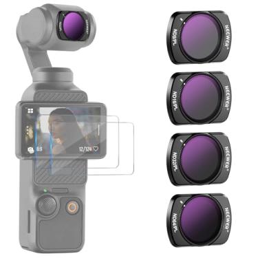 Imagem de NEEWER Conjunto de filtros magnéticos ND/PL compatível com DJI Osmo Pocket 3 Creator Combo acessórios, kit de filtros para câmera de ação ND8/PL ND16/PL ND32/PL ND64/PL com 2 protetores de tela LCD