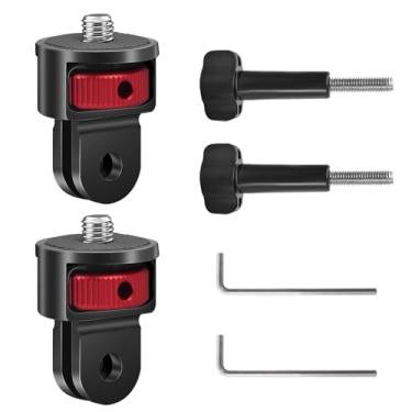 Imagem de Mechrig Kit de conversão de adaptador de montagem de tripé para Insta360 X4 X3/DJI Osmo Pocket 3/Gopro Hero, 2 peças de adaptador de montagem de câmera de 1/10.2 cm para tripé, bastão de selfie,