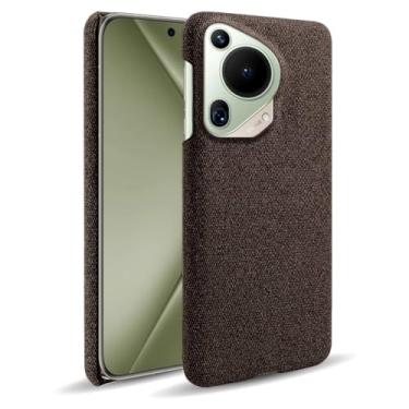 Imagem de Capa para Huawei Pura 70 Ultra,Capa desenhada em lona,Case Protetora Ultrafina com Empunhadura Macia,Design em Tecido Antichoque e Antiarranhões-Brown