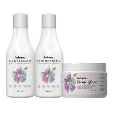 Imagem de Kit Shampoo, Condicionador e Creme Glacê Leave-in Kah-Noa