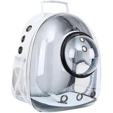 Imagem de Mochila Astronauta para Pets | Visão Panorâmica | Gatos e Cachorros | Aprovada Airline e Respirável (Branco)