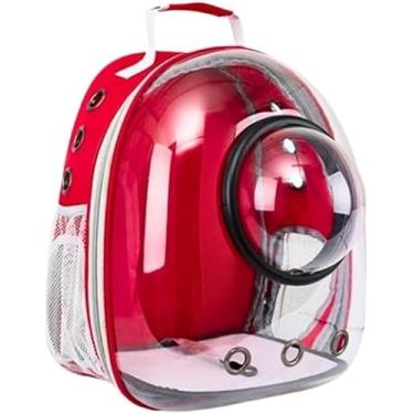 Imagem de Mochila Astronauta para Pets | Visão Panorâmica | Gatos e Cachorros | Aprovada Airline e Respirável (Vermelho)
