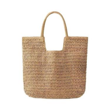 Imagem de Bolsa Tote de Praia Grande de Palha Tecida à Mão - Verão Sisal - Bolsa