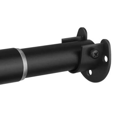 Imagem de Varões de armário para pendurar roupas, haste de armário de metal ajustável de 40,6 a 99 cm, postes de armário resistentes para guarda-roupas, roupas, lavanderia, banheiro, janelas, fácil instalação