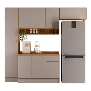 Imagem de Cozinha Compacta Acacia 240cm com 7 Portas 3 Gavetas Rodape - Loja Doc