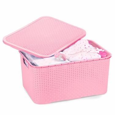 Imagem de Caixa Organizadora Rattan Baby 3,5L Com Tampa E Alças Para Itens Peque