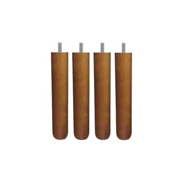 Imagem de Kit 04 Pés Palito De Madeira Castanho 20 Cm Drossi