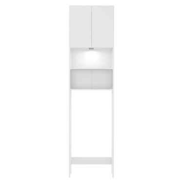 Imagem de Armário Banheiro C/ Led P/ Vaso Sanitário Multimóveis Branco