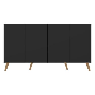 Imagem de Aparador Buffet Retrô Multimóveis 4 Portas Preto/natural