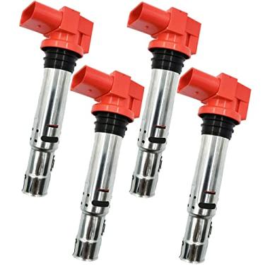 Imagem de HLZ PRODUCT Bobina De Ignição Red Top Alta Energia Uf662 Uf691, Conjunto 4, Compatível Com Audi A1 A3, Seat Alhambra, Altea, Cordoba, Ibiza, Leon, Toledo, Vw Golf, Polo, Tiguan, Vento 1.4T 1.6 L4, E