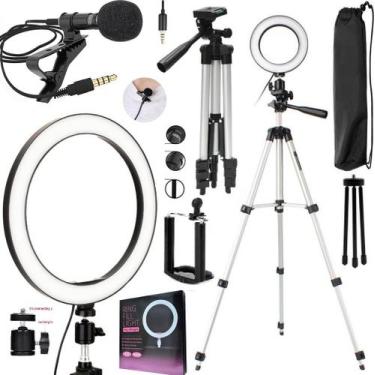 Imagem de Kit Gravação de Vídeo Profissional Ring Light Led Anel Iluminador Trip