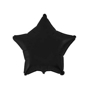 Imagem de Balão de Festa Metalizado 20" 50cm - Estrela Preto - 01 Unidade - Flex