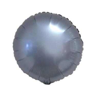 Imagem de Balão de Festa Metalizado 20" 50cm - Redondo Azul Steel - 01 Unidade -