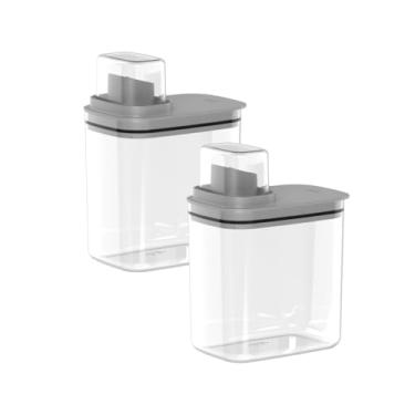 Imagem de Kit 2 Dispensers para Lavanderia 1,5 Litros Organizadores de Sabão/Amaciante Flow Ou Cor:Chumbo