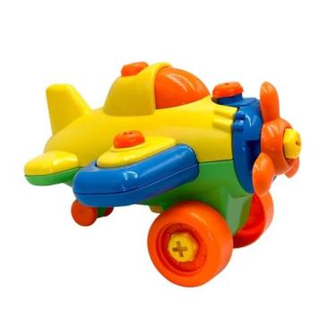 Imagem de Avião de Brinquedo Monta e Desmonta, 15,5 x 12 x 16 cm, com Ferramentas, Plástico, Colorido