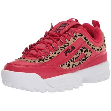 Imagem de Fila Tênis feminino Disruptor Ii Leopard, Vermelho/preto/branco., 6