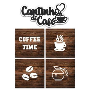 Imagem de Kit 5 Placas Decorativas Cantinho Do Café Cozinha