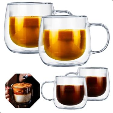 Imagem de Conjunto de 2 Xícaras de Vidro Dupla Parede para Chá, 250ml, Transparente