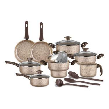 Imagem de Jogo de Panelas Marpal Antiaderente 11 peças Bianco Com Cuscuzeiro - B