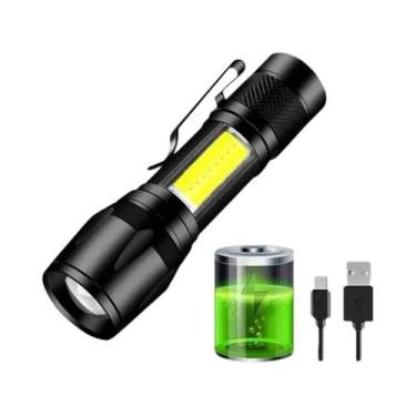Imagem de Lanterna LED USB Recarregável Lanterna Portátil Com Zoom De Alta Potên