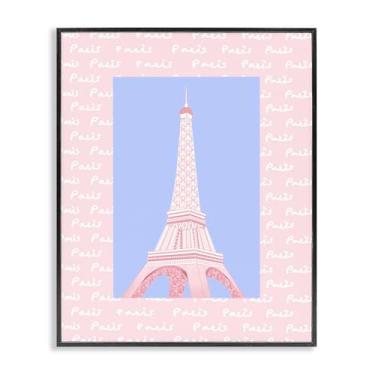 Imagem de Stupell Industries Design de arte giclée emoldurado preto da Torre Eiffel pastel de Paris por Pooja Dave, 50 x 40 cm