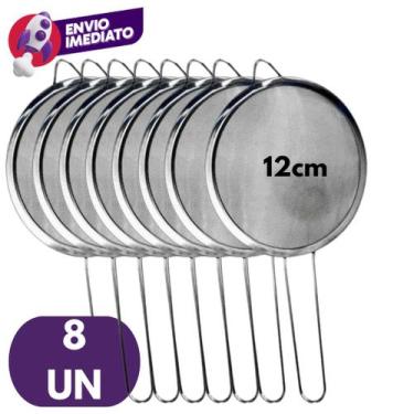 Imagem de Kit Peneira 12Cm Aço Inox Utensílio Para Cozinha Peneirar Polvilhar Co