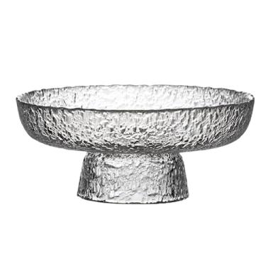 Imagem de Tigela de frutas de vidro martelado, grande bandeja decorativa para nozes, doces e lanches, mesa de centro criativa para sala de estar