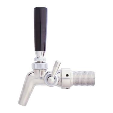 Imagem de Torneira de controle de fluxo de cerveja, torneira de cerveja de núcleo de aço inoxidável, torneira de controle de fluxo ajustável para cerveja caseira ou barril comercial, vedação frontal sem