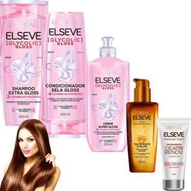 Imagem de Kit Elseve Glycolic Gloss Reparação Extraordinario Total 5 - Loreal Pa