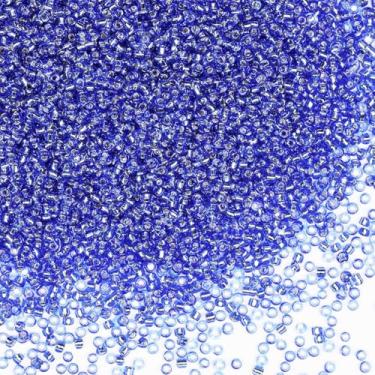 Imagem de Grânulos de sementes a granel azuis 200 gramas cerca de 18880 peças, 2 mm 12/0 núcleo de prata verde artesanato de vidro para fazer brincos, pulseiras, pingentes, joias de cintura, contas de sementes