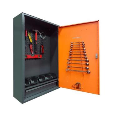 Imagem de Armário de Parede para Ferramentas Peças Aço 01 Gaveta Presto 24 Ganch