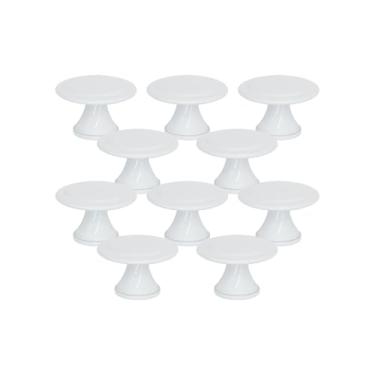 Imagem de Puxador Ponto Para Gaveta 1 Furo Redondo Armario Penteadeira (10, Branco)